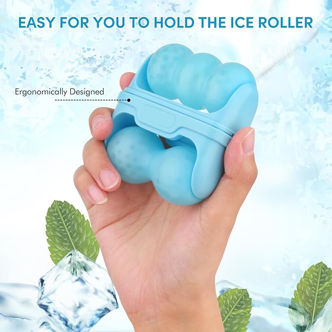Ice Roller for Face,Eyes,Women Gifts Idea,Therapeutic Cooling to Tighten Brighten Complexion and Reduce Wrinkles,Massager Under Eye Puffiness,Migraine and Pain Relidf