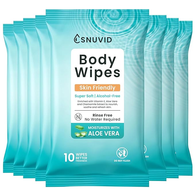 Extra Large Body Wipes for Adults Bathing No Rinse, Disposable Bath Cleansing Washcloths Ideal for Men, Women & Elderly - Soft & Gentle, 80 Count (Pack of 8)
