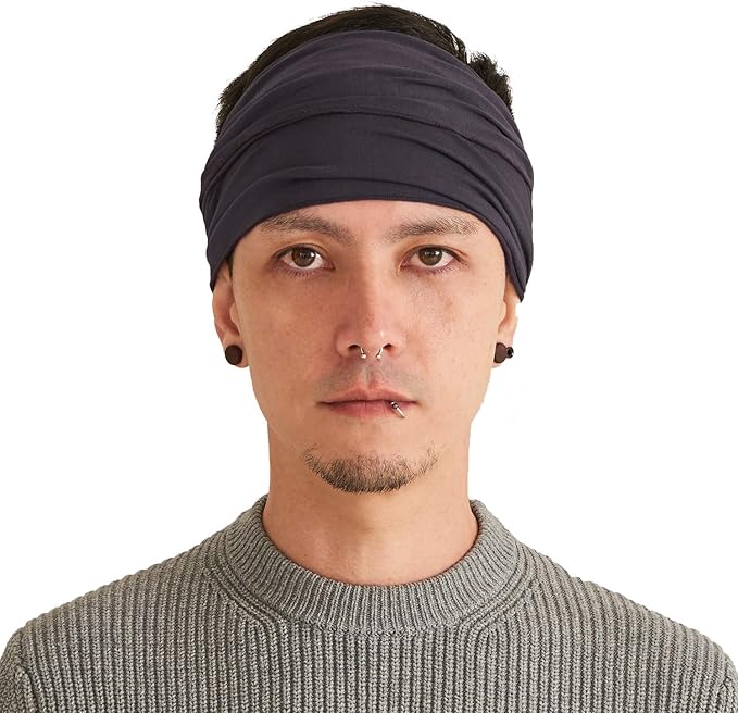 CHARM Headband for Men, Japanese Style Bandana Head Bands for Women and Men, Stretch Hair Band for Sports & Daily Wear by Casualbox