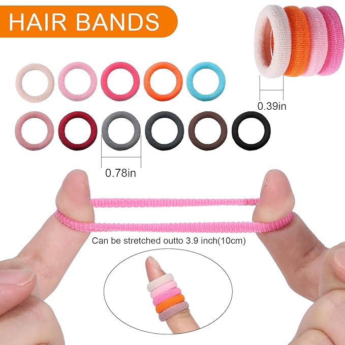 150 Pack Hair Ties for Little Girls, Soft Seamless Hair Ties Elastic Ponytail Holders Stocking Stuffers for Women Girls