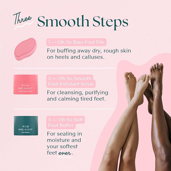 Bare August Foot Scrub - Pure & Natural Exfoliating Treatment - Soothes Skin, Softens Calluses, Eases Dry Cracks, Removes Dead Skin For Soft, Smooth Feet - Pedicure Care For Women & Men - 3.4 fl oz