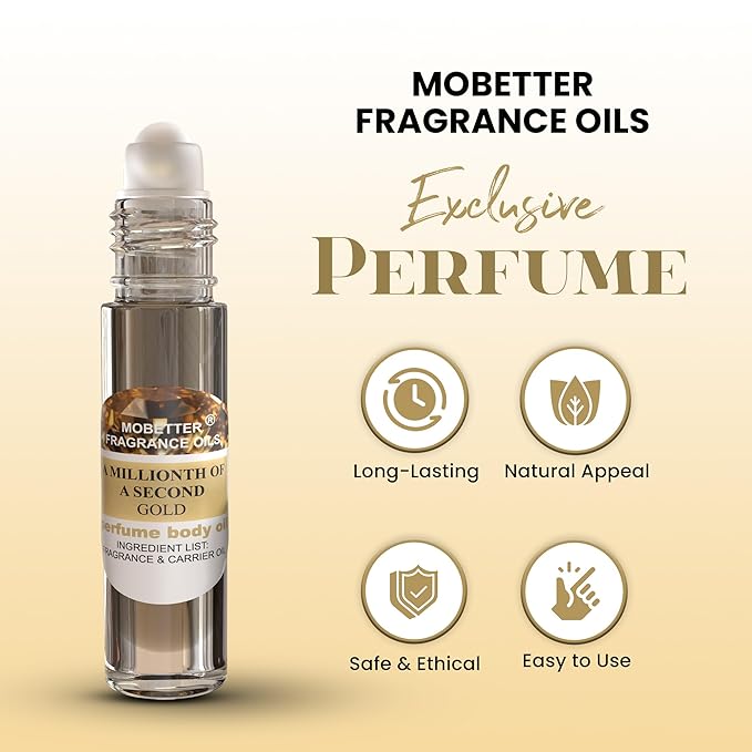 MOBETTER FRAGRANCE OILS A Millionth Of A Second Gold Perfume Women Body Oil 10ml Roll On