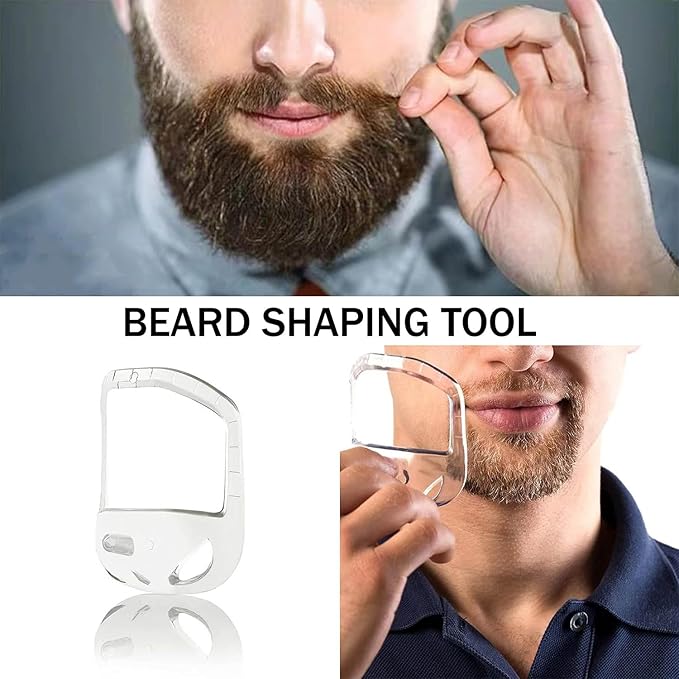 Beard Shaper, Versatile Beard Styling, Beard Template, Goatee Shaper, 5 Templates Included, Portable Design, 10 x 8.3 x 5.3 cm, Clear