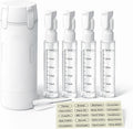4-in-1 Travel Bottles for Toiletries, Travel Pump Bottle，Leak-Proof Shampoo Conditioner Lotion Dispenser with Pump, Compact No-Spill Toiletry Containers for Travel & Business Trips (White)