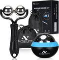 Nobility Massage Ball Roller– Ice Cold and Hot for Deep Tissue and Sore Muscle Relief of Stiffness and Stress, Body, Neck, Back, Foot, Plantar Double Black