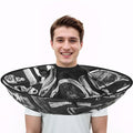 FEBSNOW Hair Cutting Cloak Cape, Black Prints Adjustable Haircut Cape Foldable Umbrella for Adults Kids Home Salon Barber Supplies