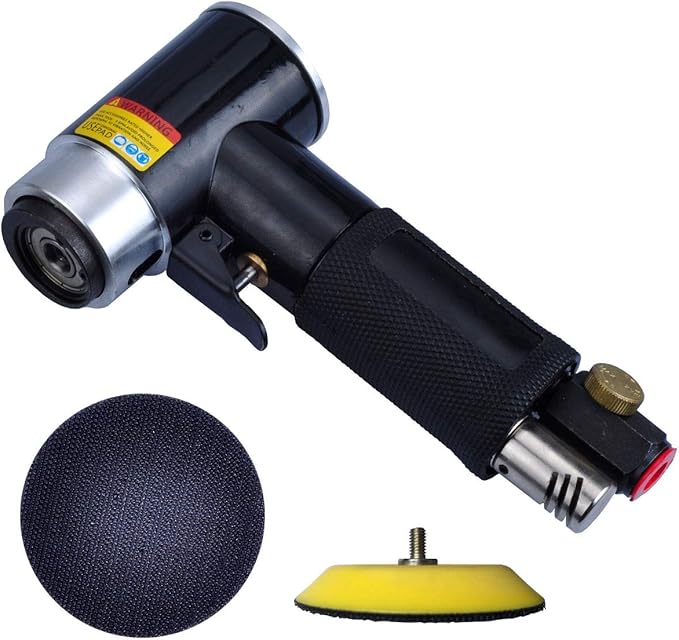 2" & 3" Dual Action Mini Air Sander, Random Orbital Pneumatic Polisher Kit with Pads & Accessories, High Speed Air Angle Sander for Auto Body, Wood, Metal, and Furniture Polishing
