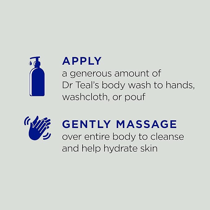 Dr Teal's Body Wash with Pure Epsom Salt, Cannabis Sativa Hemp Seed Oil, 24 fl oz (Pack of 4)