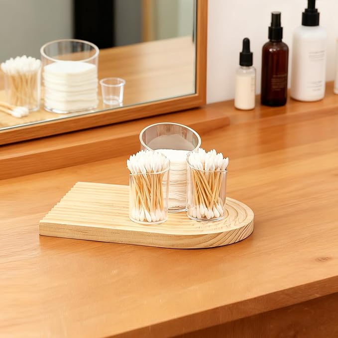 Cotton Pad Holder for Bathroom, cotton round holders Cups Dental Floss Dispenser, Vanity Makeup Organizer Storage Organizer for Cotton Pad QTips Paper Cup Floss