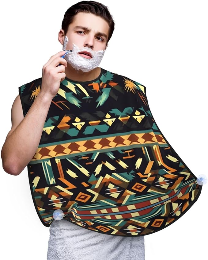 Ocean Fishes Print Beard Bib Shaving Apron, Beard Hair Trimming Cape Gift For Dad