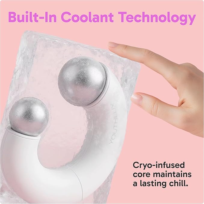 MagniGlow Roller | Magnetic Ice Globes for face with Dual Rollers | Cooling Beauty Ice Face Roller, Eyes & Neck | Portable Skincare Facial Massager for Puffiness Relief & Daily Self-Care