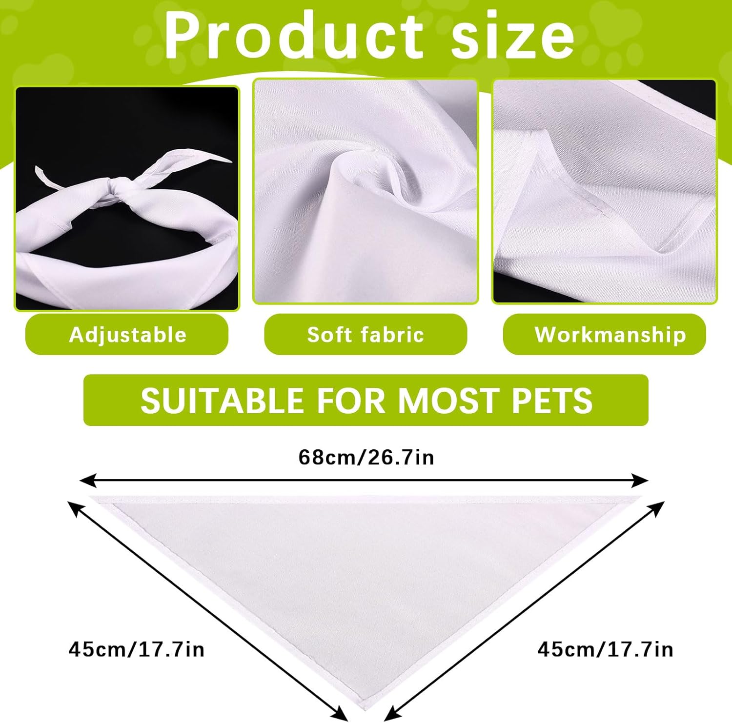 15 PCS Sublimation Blank Dog Bandana,DIY Custom Holiday Dog Scarf, Sublimation pet Triangle bib Handkerchief Accessories Tags Blanks Bulk