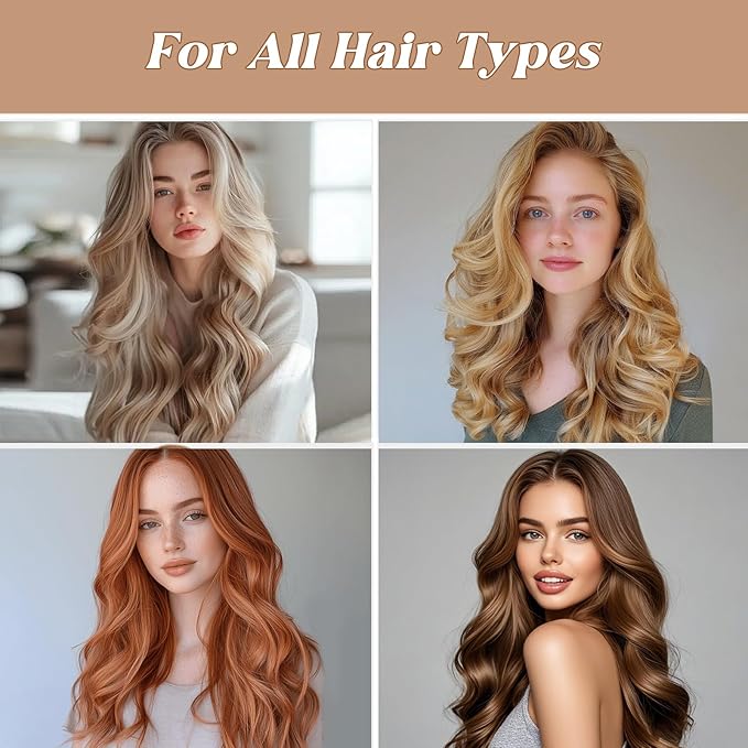 Heatless Curls, Heatless Curls Overnight Hair Care Set - Jumbo Velvet Hair Curlers to Sleep In, Soft Heatless Curling Rods for All Hair Types- 6pcs Beige