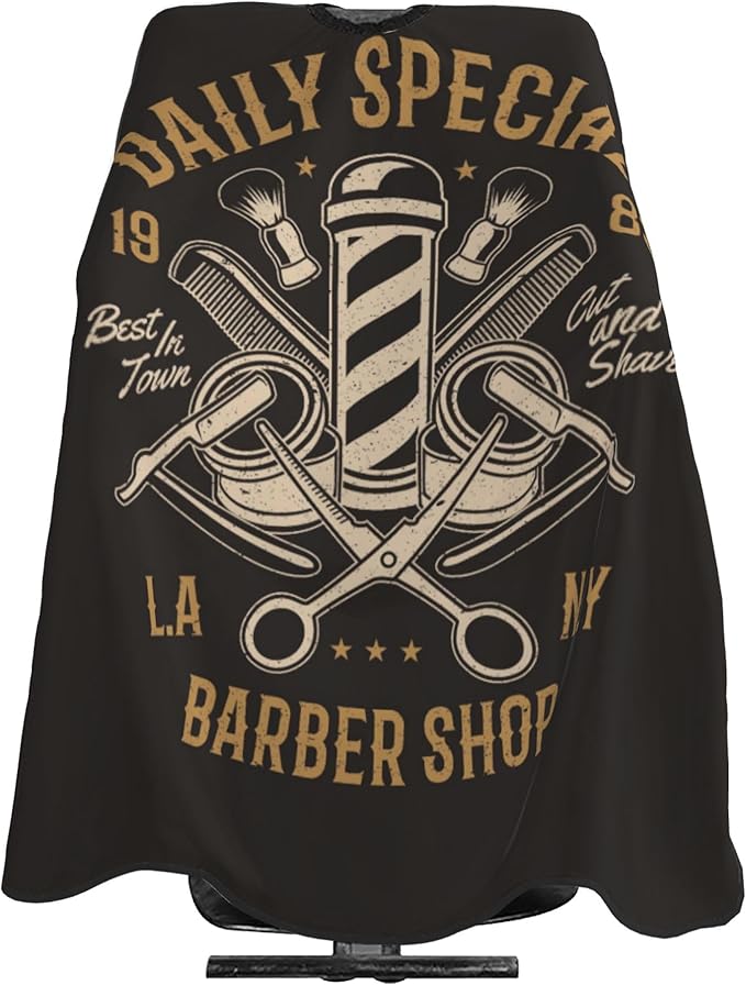 Adult Barber Cape, Professional Salon Haircut Capes, Haircut Kit Hairdressing Apron for Home Salon Barbershop