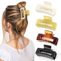 Canitor Hair Claw Clips for Thin Hair 3.1 inches Acrylic Rectangular Hair Clips Tortoise Barrettes French Design Banana Jaw Clips Hair Clips Non-slip Clip
