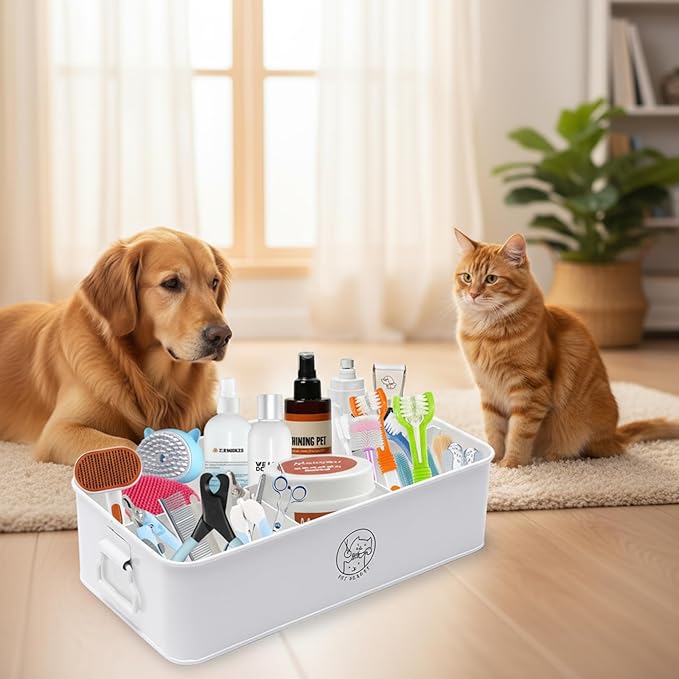 Dog Cat Grooming Supplies Organizer, Pet Grooming Tote Bag Perfect for Dog Hair Vacuum & Grooming Tool Kit Accessories,Multi-Functional Pet Organizers and Storage for Home, Travel
