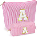Easter Basket Gifts for Teen Girls Women Girlfriend - 2PCS Gifted Box Makeup Bags - Cosmetic Bag for Travel Toiletry - 11 12 13 14 15 16 Years Old Teen Girl Gifts Trendy Stuff Teacher Gift - Pink A