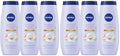 NIVEA Refreshing White Peach and Jasmine Body Wash with Nourishing Serum,Scented Body Wash for Women,Enriched with Provitamin B5 and Vitamin E,20 Fl Oz Bottle,(Pack of 6)