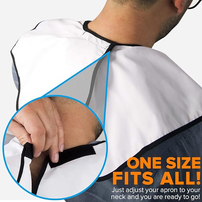 Beard Apron Beard Bib Hair Catcher mens gifts for birthday unique husband gifts With 2 Suction Grooming Accessories For Men For Sink Shaving And Trimming (White)
