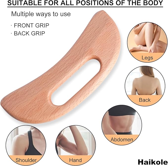 enttgo Body Gua Sha Tool Wooden Lymphatic Drainage Tool,Guasha Massage Tools for Anti Cellulite and Relieve Muscle Fatigue,Wood Therapy Massage Tools for Neck Back Face Leg Facial (A-Wood1)