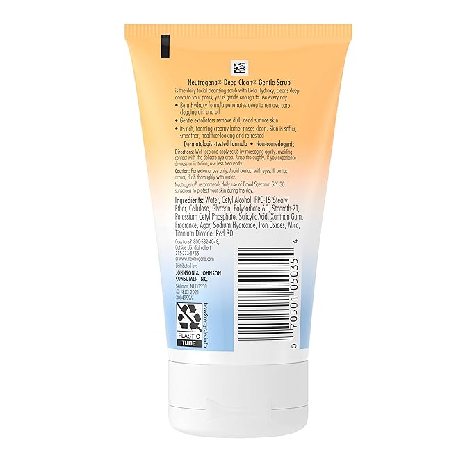 Neutrogena Deep Clean Gentle Daily Facial Scrub, Oil-Free Cleanser, 4.2 Fl Oz (Pack of 2)