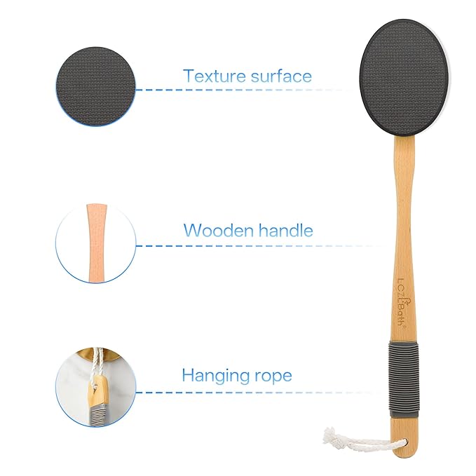 Lotion Applicator for Back Self Elderly with 4 Replaceable Pads & Long Curved Handle, Sunscreen Applicator for Kids, Seniors, Women to Apply Skin Creams, Ointment, Moisturizers and Self-Tanning Lotion