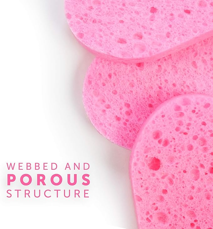 Compressed Facial Sponges 50 Count – Natural Cellulose Sponges for Estheticians, Face Cleansing, Exfoliating & Makeup Removal – Professional Spa-Grade, Expands in Water (Rejuvv by Fushay)