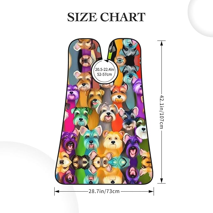 Oil Cute Schnauzer Dogs Print Beard Bib Apron For Men, Beard Hair Catcher For Men Shaving Trimming,Beard Cape Cloth
