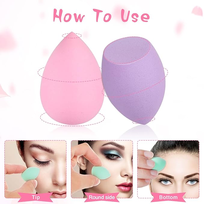 40Pcs Mini Makeup Sponge Multi Colored Beauty Sponges Professional Foundation Sponge Super Soft Facial Makeup Tools for Foundation, Powder, Liquid
