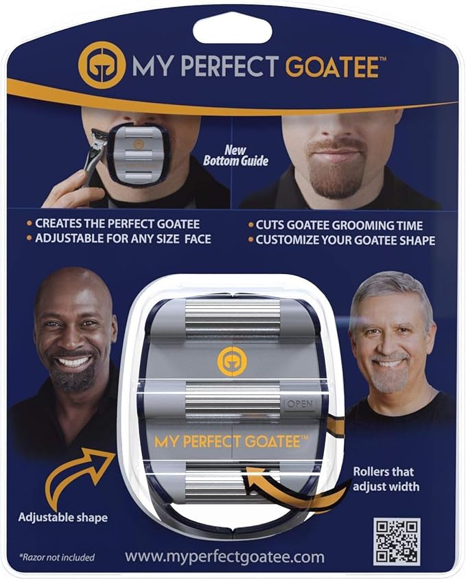 My Perfect Goatee® Beard Grooming Combo Pack for Men: Goatee Shaving Template & Trimmer (MPG-188), 36 Length Settings, Cordless Professional Hair Trimmer for Professional Grooming