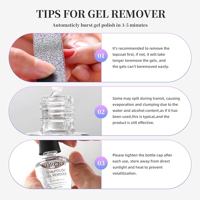 Gel Polish Remover, Cuticle Oil for Nails (10ml) & Pro-Tools, Fast-Acting Gel Nail Remover (15ml) Works in 2-5 Mins, No Soak for Salon-Quality At-Home Manicure, Gentle Formula with Moisturizing Care