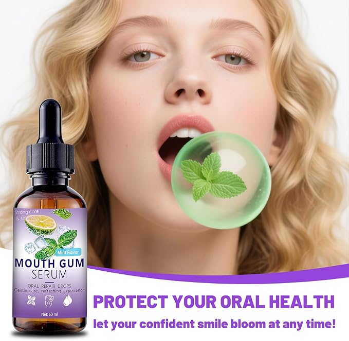 Gum Restore Drops 60ml, Advanced Natural Restore Formula for Receding Gums & Stain Removal for Adults, Fresh Breath Instantly and Gums Regrowth