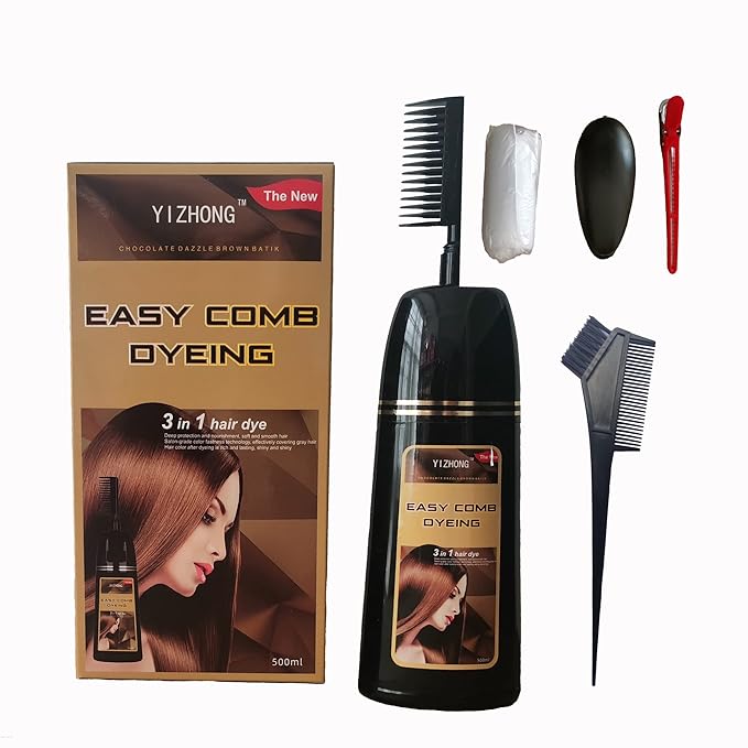 Red Hair Dye YIZHONG Permanent Hair Color Shampoo Gray Coverage Dark Red Hair Dye Classic Comb Applicator Easy Use Hair Coloring Cream Kit（Wine Red）