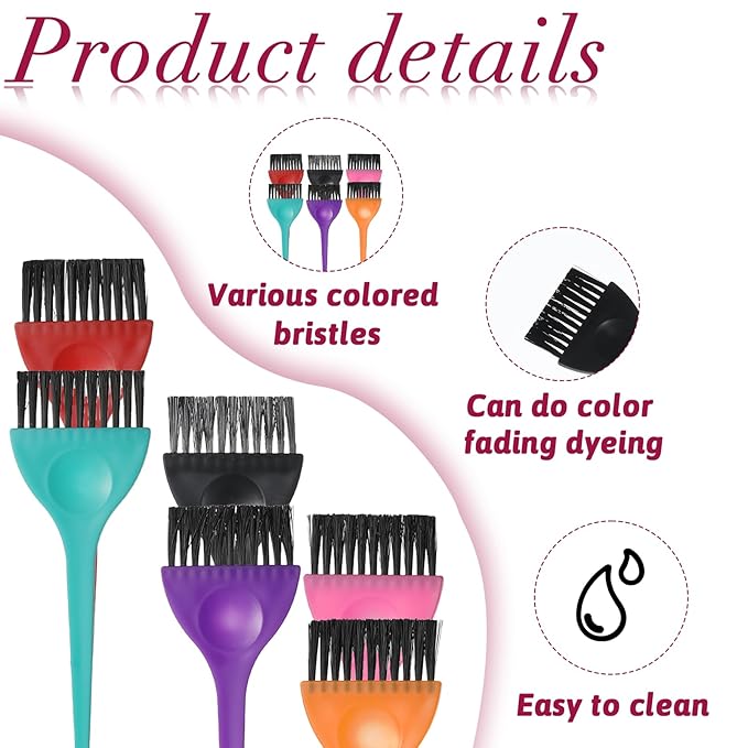 6PCS Hair Dye Brushes, Hair Color Brush, Color Tint Applicator, Hairs Coloring Dying Brush Kit for Women Men Salon Use Home DIY Dyeing