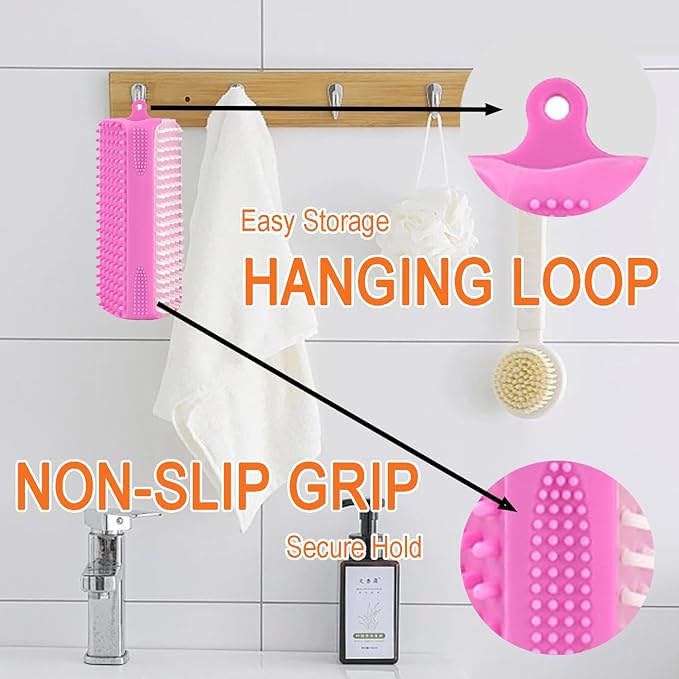 Triangular Wrap-Around Pet Grooming & Bath Brush for Dogs & Cats – 3-in-1 Silicone Dog Bath Brush with Deshedding Bristles, Massage Cones & Deep Cleaning Nubs, Soft Flexible Self-Cleaning Design,Gray