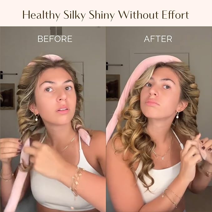 Yanibest Heatless Hair Curler to Sleep in, Overnight Curl Headband for Natural Wavy Curls, No Heat Soft Hair Curler Set with Hair Clip Scrunchies for Styling, No Slip Heatless Curls