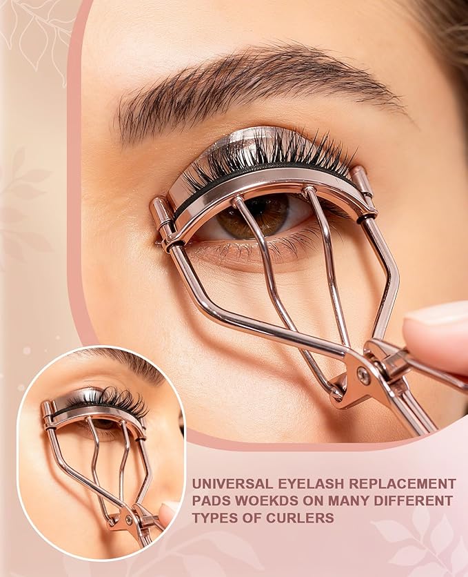 100 Pcs Eyelash Curler Refill Pads, Silicone Rubber Eye Lash Curler Replacement Refills Thick for Universal Eyelash Curlers,Black
