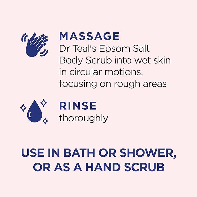 Dr Teal's Pink Himalayan Salt Body Scrub, Restore & Replenish with Pure Epsom Salt & Essential Oils, 16 oz (Pack of 3)