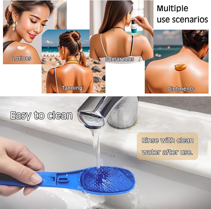 Back Scratcher for Women,Lotion applicator for Back,Handicap Accessories for Daily Living,applicator Pads,Gifts for Seniors,self Tanner Back applicator,Long Handled Sponge,Lotion Stick