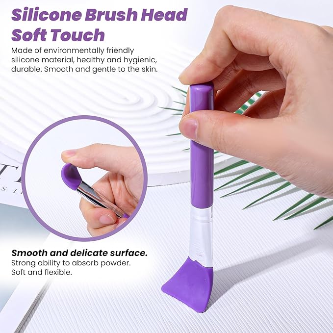 7pcs Silicone Brush for Resin Makeup Brush Face Mask Applicator Kit Eye Cream Applicators Tool Makeup Brushes for Cream Makeup Products and UV Resin Epoxy Art Crafting Body Lotion