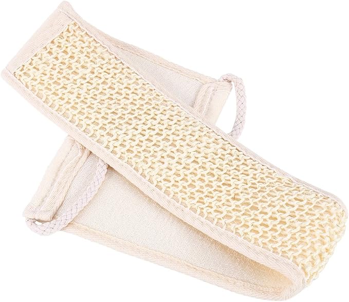 Loofah Back Scrubber Strap, Bath Wash Exfoliating Strap for Shower Massage Sponge Body Back Washer for Men and Women, Skin Care Bathing Accessories