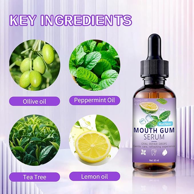 Gum Restore Drop - Gum Repair for Receding Gums & Stain Removal Natural, Fresh Breath and Portable Oral Care Solution (60ml)
