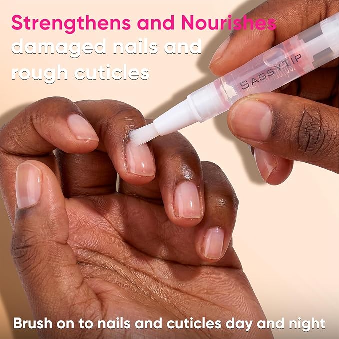 Nail Strengthen Oil Pen | Fast-Absorbing Cuticle Oil with Biotin & Ginseng | For Brittle & Peeling Nails | Jasmine, Rose, Lemon Scents | Home, Office, Travel Use (Lemon)