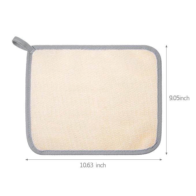 Tatuo 5 Pcs Exfoliating Face and Body Wash Cloths Towel Weave Bath Exfoliating Scrub Massage Bath Cloth for Women and Men, 10.63 x 9.05 Inch (White, Pink, Blue, Gray, Black Edge)