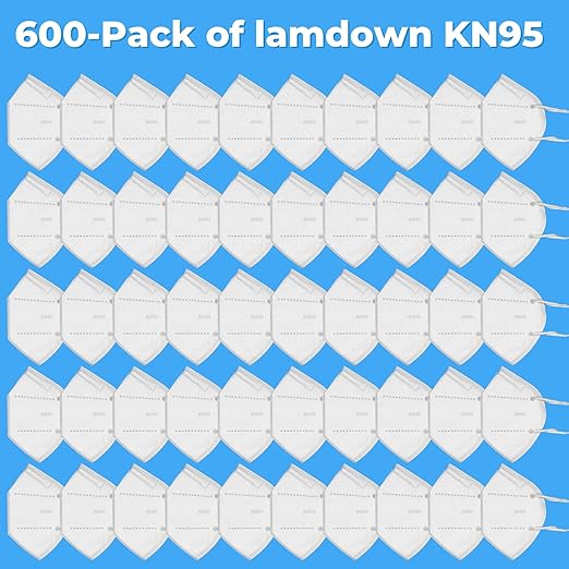 (600-Pack) KN95 Face Masks, Individually Wrapped, Premium Disposable Dust Mask, White