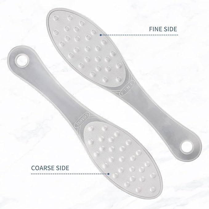 2PCS Stainless Steel Foot Scraper,Professional Foot Rasp Scrubber,Double Sided Pedicure Rasp for Cracked Heel and Dead Foot Skin, Easy to Clean Pedicure Tool(Silver)