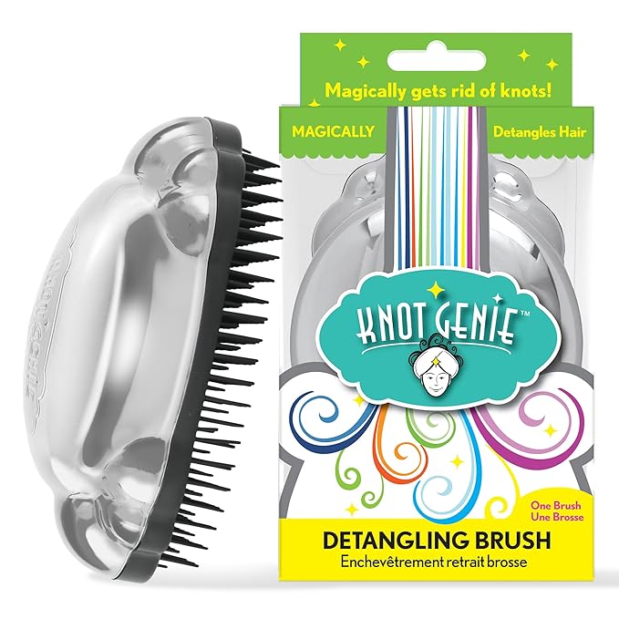 Knot Genie Detangling Brush, Peaceful Pewter