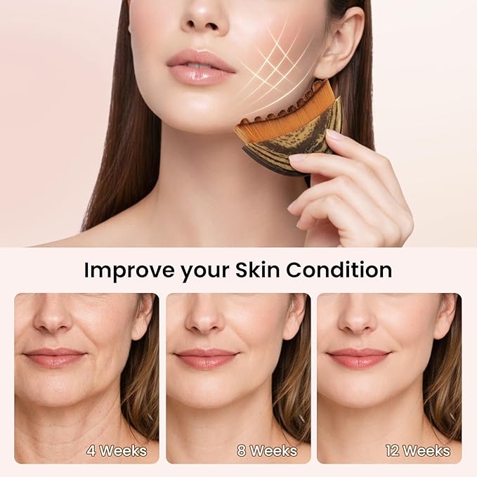 Lymphatic Facial Contour Brush - Lift, Sculpt & Depuff for Glowing Skin - Boost Product Absorption - 1 Piece Face Massage Tool