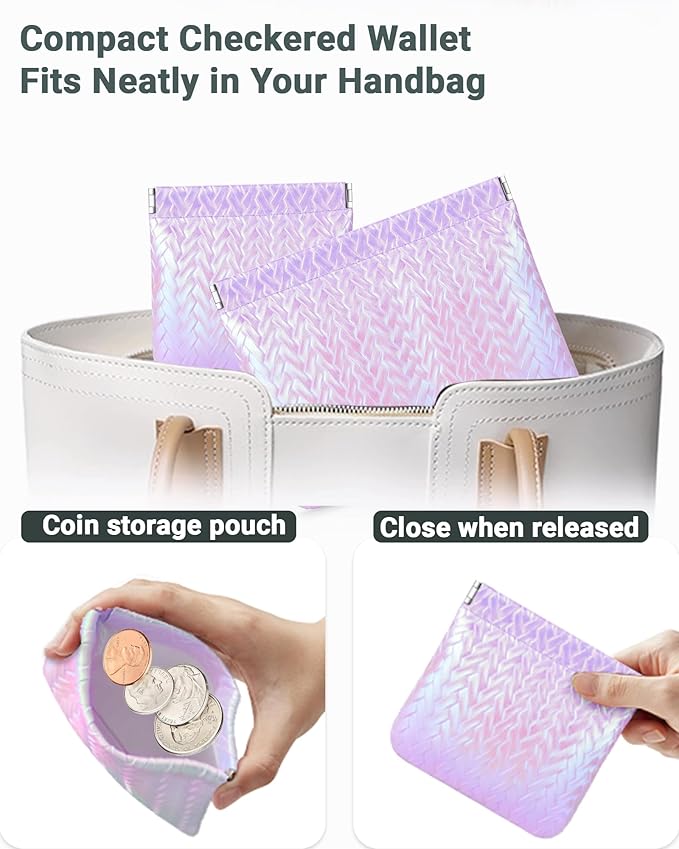 2 PC Small Makeup Bag for Purse, Lipstick Holder & Purse Organizer Pouches, Waterproof Faux Leather Cosmetic Bag, Slim Travel Makeup Pouch for Women Daily & Travel Essentials