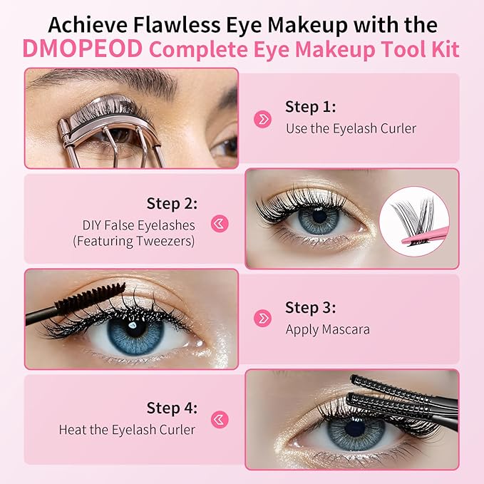 Heated Eyelash Curler Kit,Electric Eyelash Curler, Eyelash Curlers,False Eyelash Segments,Rechargeable Lash Curler for Makeup Natural Curling Eye Lashes and 24 Hours Long Lasting
